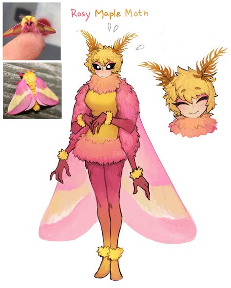 Rosy Maple Moth Gijinka Moe Anthropomorphism In 2020 Fantasy