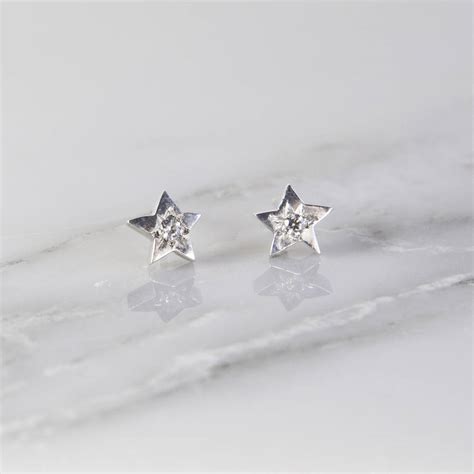 Celestial Diamond Star Stud Earrings By Audrey Claude Jewellery