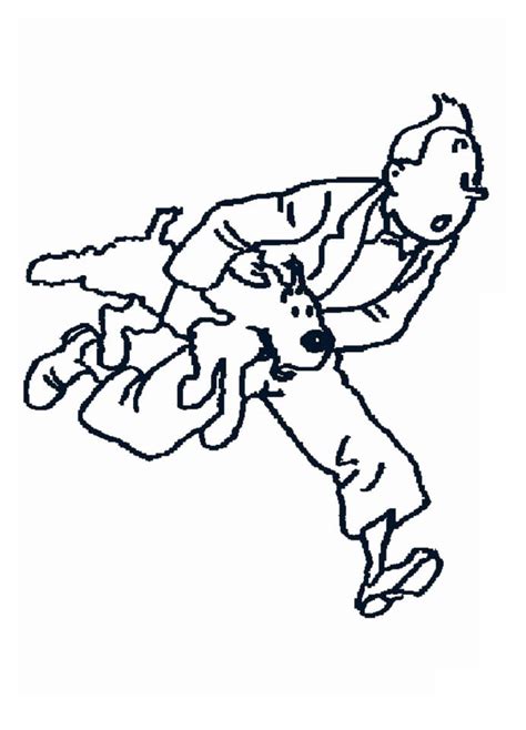 Coloriages Tintin Et Milou Poursuivis Tintin Coloriages Gratuits My