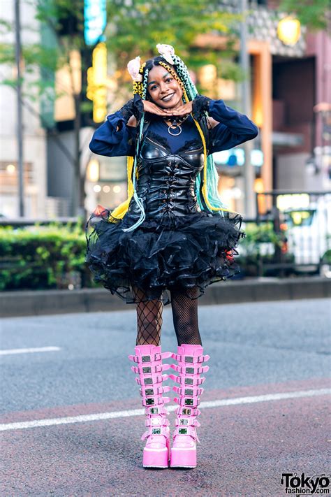 Harajuku Street Style W Acdc Rag Corset Tulle Skirt Tall Pink