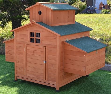 Omitree Deluxe Large Wood Chicken Coop Backyard Hen House Chickens With Nesting Box Buy