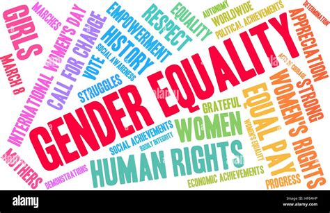 Gender Equality Word Cloud On A White Background Stock Vector Image