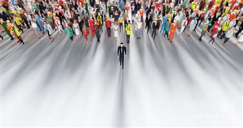 Businessman Leader Leading A Large Group Of People Photograph By
