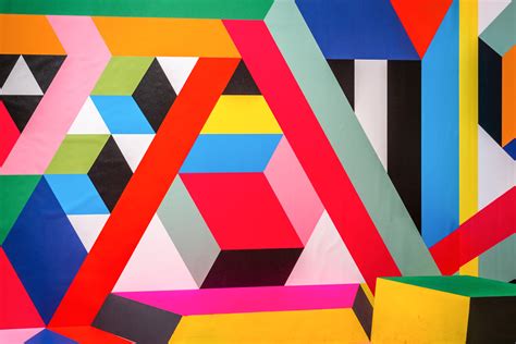 Orren Ellis Colorful Geometric Shapes Street Art Wrapped Canvas