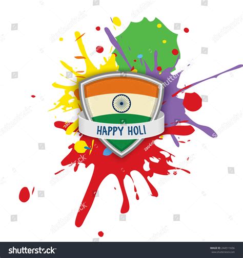 Indian Festival Happy Holi Flag India Stock Vector 244511656 Shutterstock
