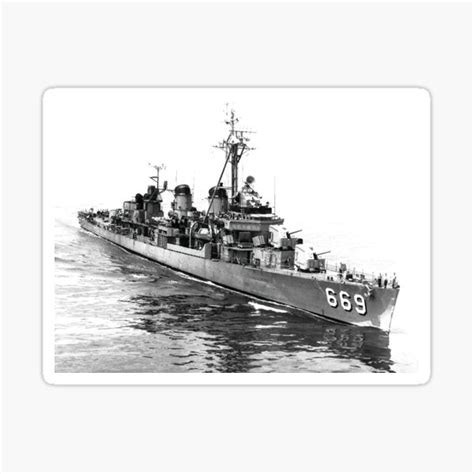 Uss Cotten Dd 669 Ships Store Sticker For Sale By Militaryts