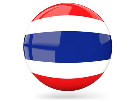 Glossy Round Icon Illustration Of Flag Of Thailand