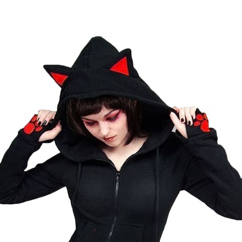 Women Autumn Casual Hooded Long Sleeves With Paw Design Hoody Cute 3d