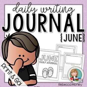 Summer Writing Journal Prompts For June By Edventures At Home Tpt