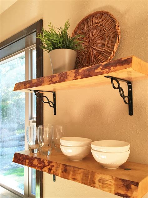 Handmade Live Edge Floating Shelves For This Custom Kitchen Wood