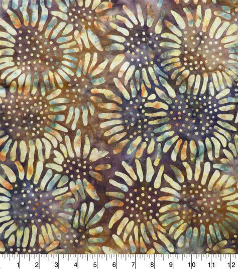 Indonesian Batik Cotton Fabric Sunflower Burst Large Joann