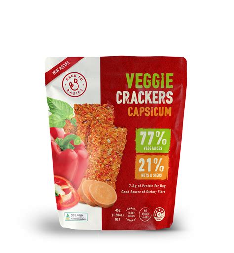 Back To Basics Veggie Crackers Capsicum Sweet Potato 12 X 45g