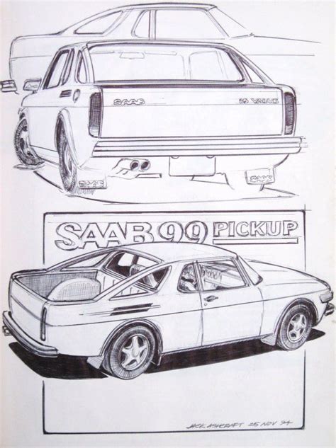 Saab 99 Turbo Truck Sketches Saab Saab 900 Trucks