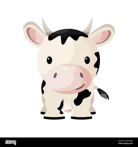 Dibujos animados lindo bebé vaca ilustración vectorial Imagen Vector de stock Alamy