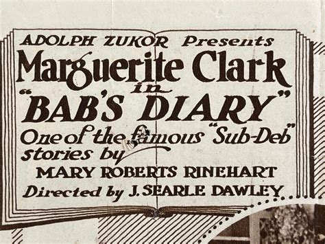 1917 Marguerite Clark In Babs Diary Rare Lost Silent Film Movie Theat