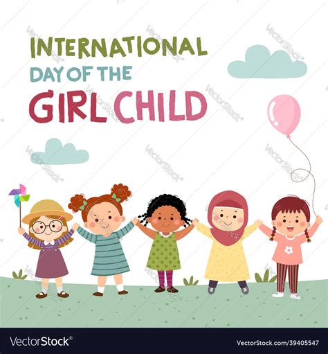 International Day Of The Girl Child Background Vector Image