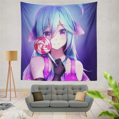 Lollipop Anime Girl Wall Hanging Tapestry Ebeddingsets