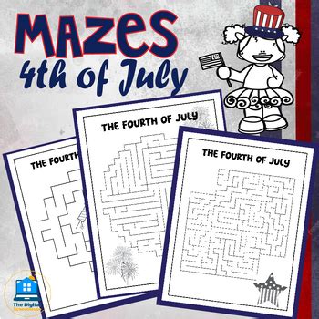 4th Of July Mazes Worksheets Celebrating America S Birthday With Your