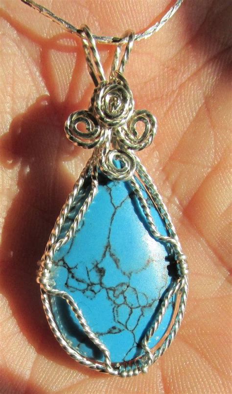 Imitation Turquoise Teardrop Bead Wire Wrapped By Johnchapman3 8 50