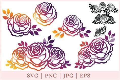 Rose Svg Rose Dxf File Flower Silhouette Files Flower Vrogue Co