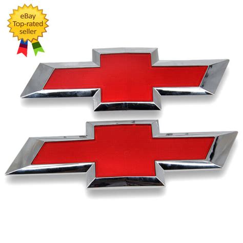 For 2014 2016 Chevy Silverado Red Front Grill And Tailgate Bowtie Emblem