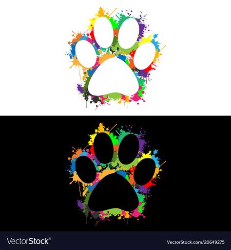 Colorful Paw Print Royalty Free Vector Image Vectorstock