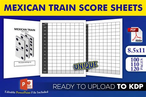 Mexican Train Score Sheets Kdp Interior Template Editable