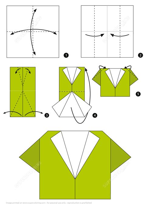 How To Make An Origami Shirt Step By Step Instructions Free Printable