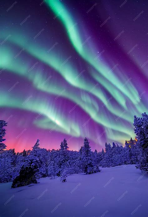 Premium Photo Aurora Borealis Northern Lights And Beautiful Star On