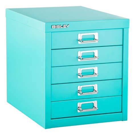 Enhance with bisley multi drawer inserts to neatly store pens, paper clips, thumb tacks and other small items. Bisley Aqua 5-Drawer Cabinet | The Container Store