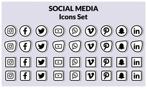 Set Of Popular Social Media Icons Royalty Free Vector