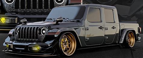 Slammed Jeep Gladiator Has Bronze And Forged Carbon Cgi Treats For