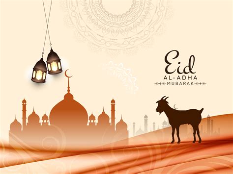 Eid Mubarak Eid Al Adha Adha Card Vector Free