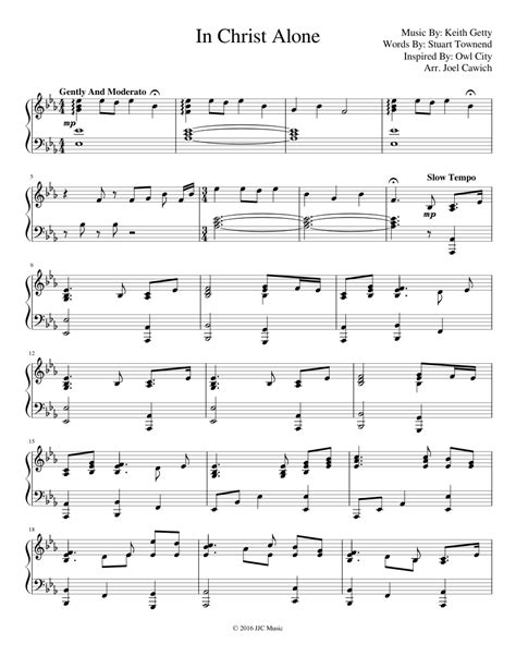 In Christ Alone Sheet Music For Piano Download Free In Pdf Or Midi