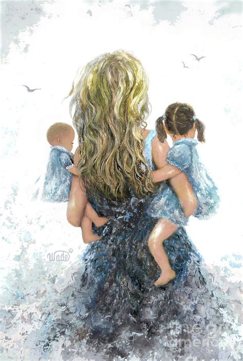 Mother Carrying Two Daughters Painting By Vickie Wade Fine Art America