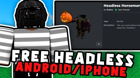 Mobile How To Get Free Headless In Roblox 2023 Youtube