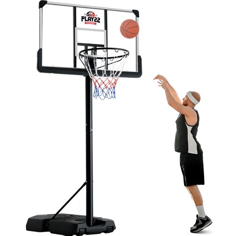 Portable Basketball Hoop 10 Ft Adjustable 44in Shatterproof Backboard