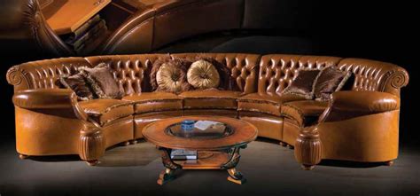 Semi Circular Sofa In Leather Upholstery Ezio Bellotti Luxury