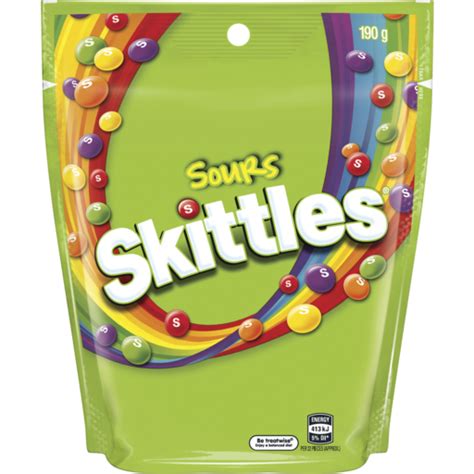 Skittles Sours Lollies Large Bag 190g Marks Supa Iga