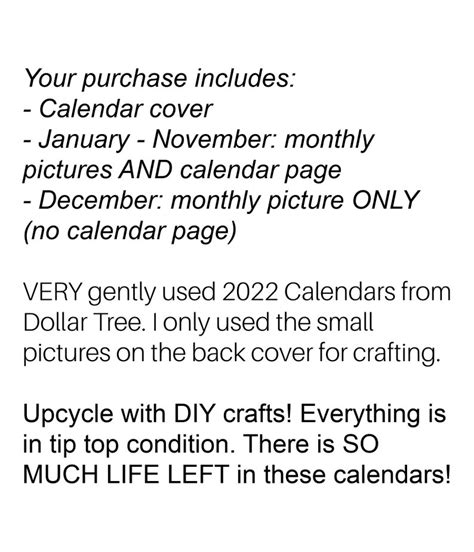 2022 Wall Calendar Dollar Tree Calendars Scrapbooking Etsy