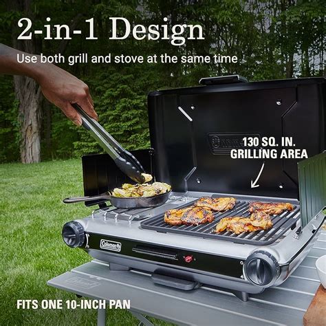Coleman Gas Camping Grillstove Classic Tabletop Propane 2 In 1 Grill