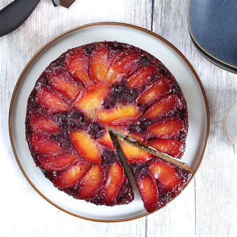 Plum Upside Down Cake With Blueberries Gluten Free