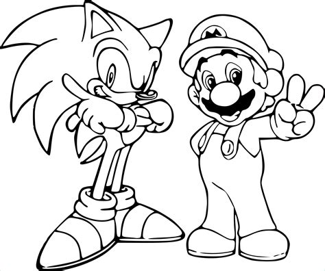 Dessin à Imprimer Mario Impressionnant Image Sonic Et Mario Coloriage