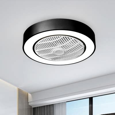 Great savings free delivery / collection on many items. 21.5" W LED Round Ceiling Fan Light Modern Black/White ...