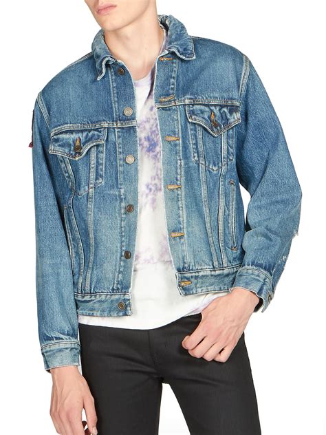 Lyst Saint Laurent Denim Jacket In Blue For Men