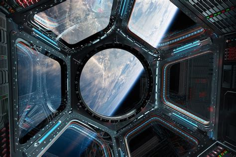 Premium Photo View Of Planet Earth From A Space Station Window 3d
