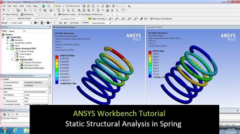 Ansys Workbench Tutorial Static Structural Anlysis In Spring Youtube
