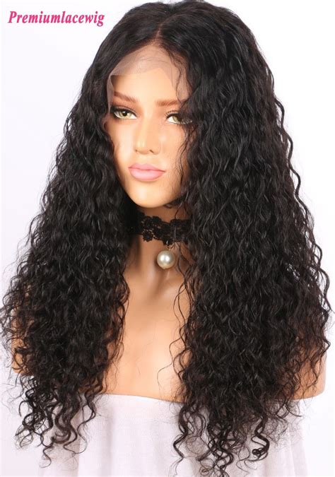 Density Brazilian Virgin Hair Water Wave Lace Front Wig Wholesale Human Inch