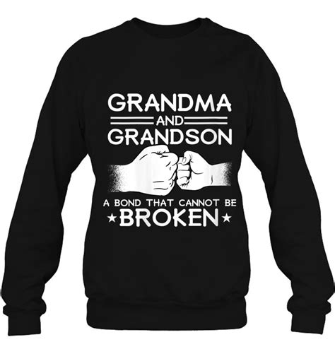 Womens Grandma And Grandson Bond Cant Be Broken Fist Bump Meme V Neck