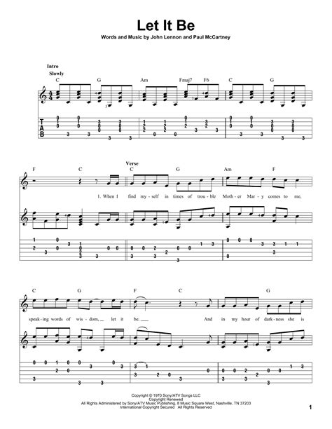 Let It Be Sheet Music Direct